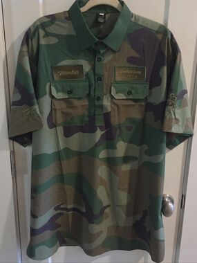 Trailer Park Golf Club Member Polo Shirt - Woodland Camouflage - Size XXL